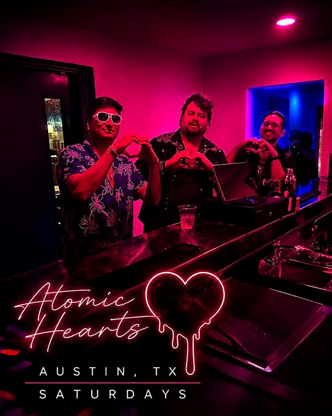 Cocktails and nightlife at Atomic Heart Lounge near Austin airport hotels
