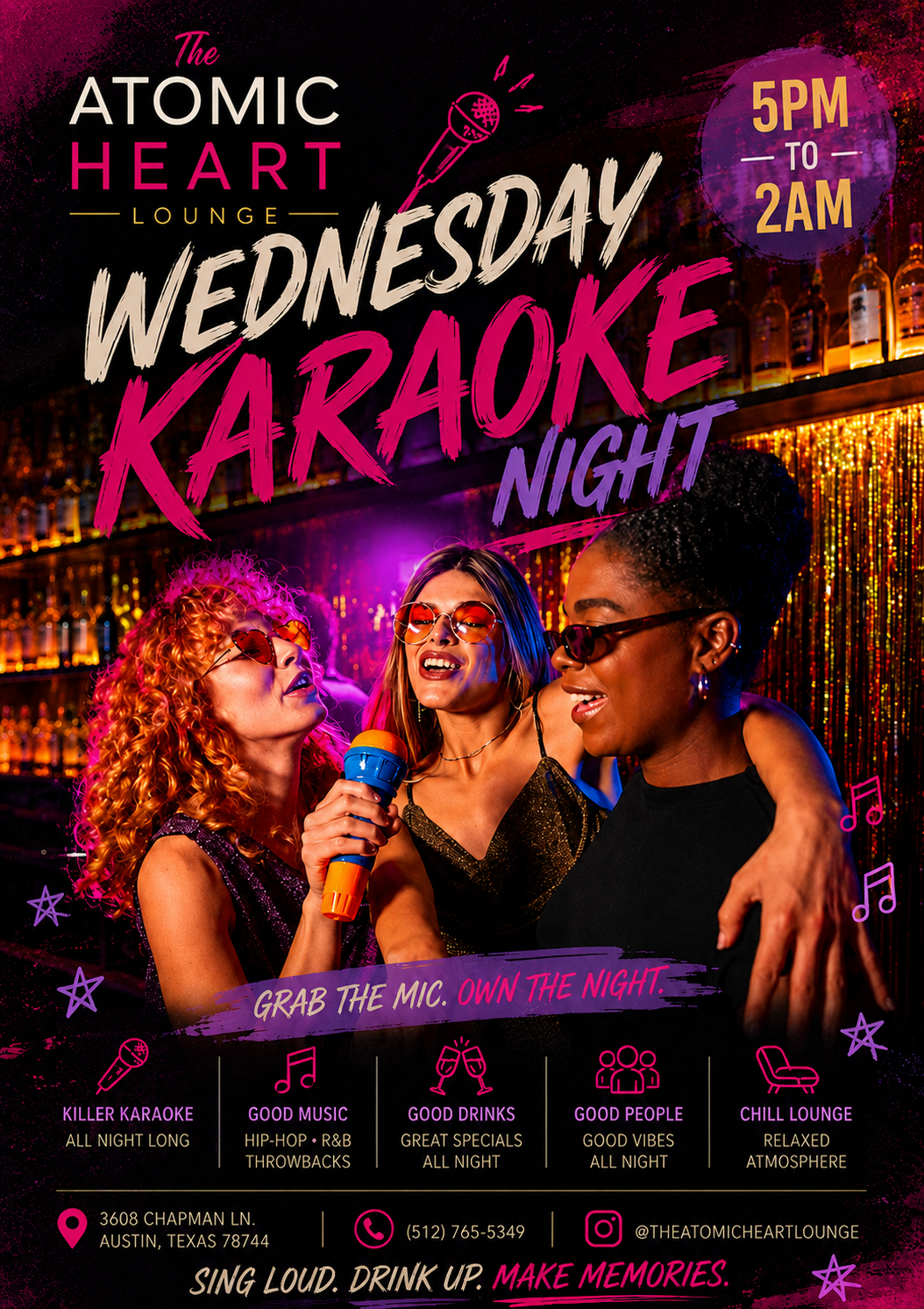 Wednesday Karaoke Night Austin at The Atomic Heart Lounge Austin